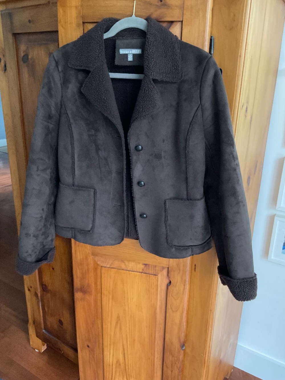 Vintage Tristan America brown faux sterling crop jacket